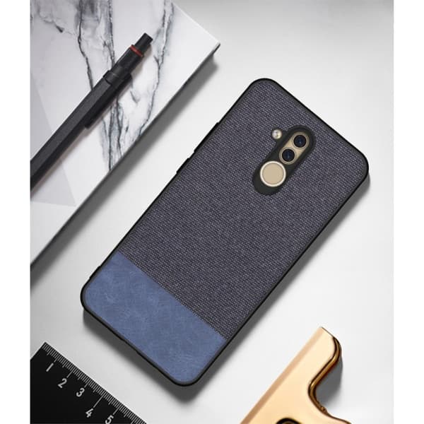 Huawei Mate 20 Lite kankainen tekstuurikotelo - Tummansininen / Sininen Blue
