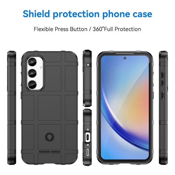 Rugged Shield Samsung Galaxy A35 Cover - Sort Black