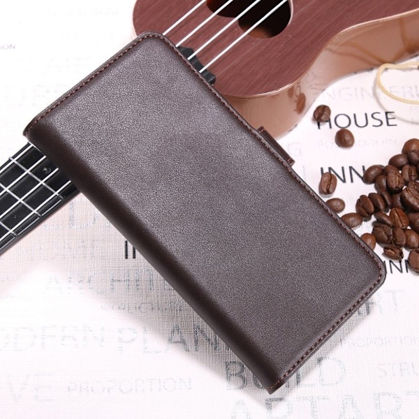 Samsung Galaxy A8 (2018) ægte læder flip etui - Kaffe Brown