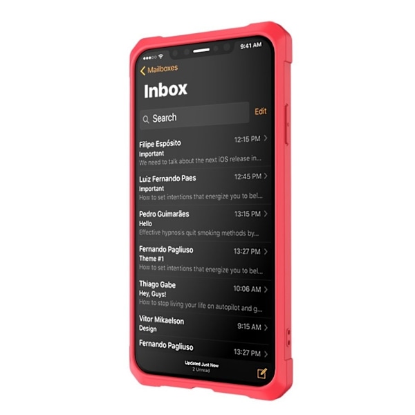 iPhone Xs Max silikonplast mobilskal med snygg syntet läder plånbok - Röd Röd