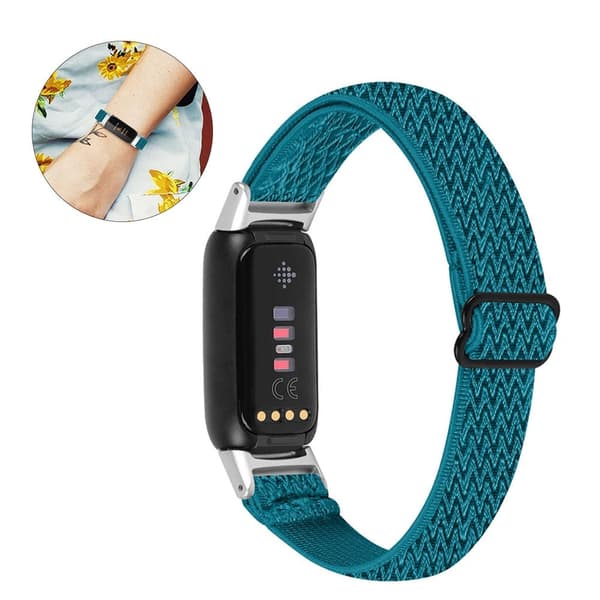 Fitbit Luxe elastisk klokkerem i nylon - Azuritt Blue