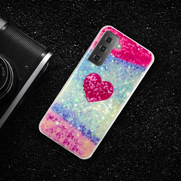 Marble Samsung Galaxy S21 Plus 5G Etui - Rose Hjerte Red