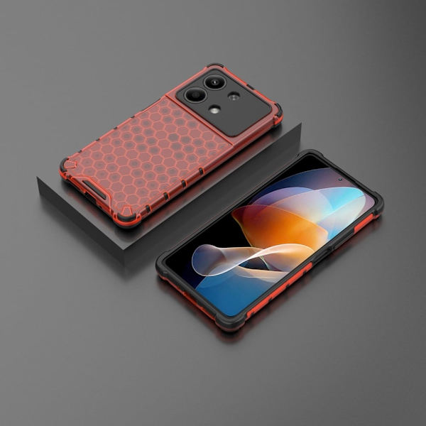 Bofink Honeycomb Xiaomi Redmi Note 13R Pro cover - Rød Red