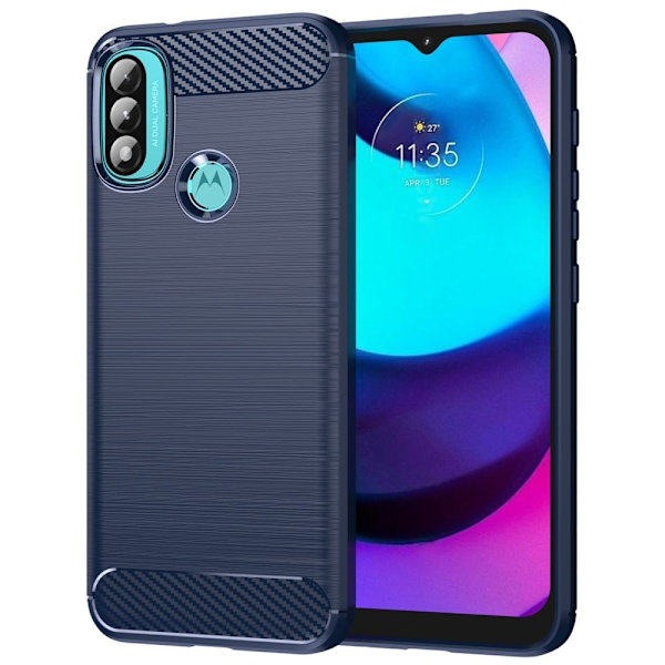 Carbon Flex Etui Motorola Moto E30 / E20 / E40 - Blå Blue