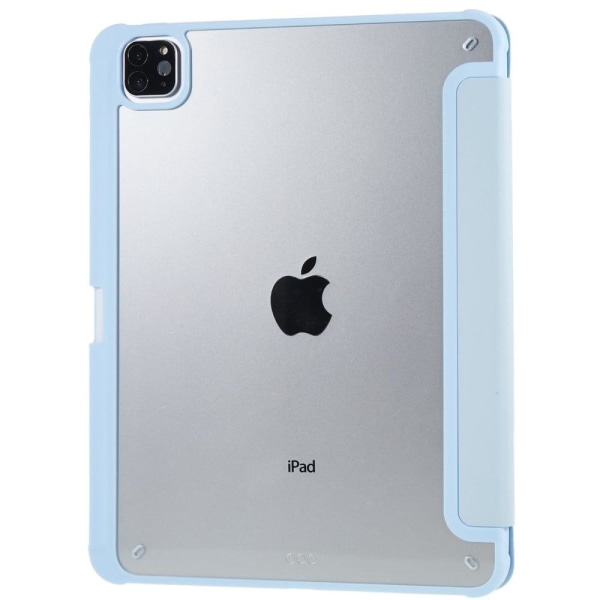 iPad Pro 12.9 (2022) / (2021) / (2020) tredubbelt fodral i läder och akryl - Baby Blå Blå