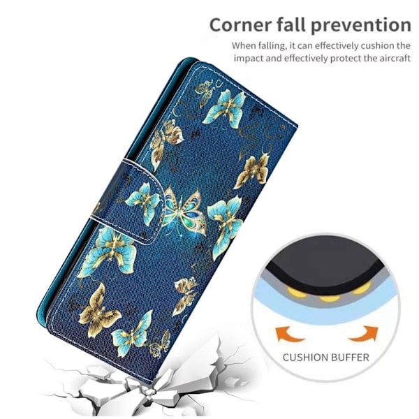 Wonderland iPhone 14 Pro Max flip etui - Smykke Sommerfugl Blue