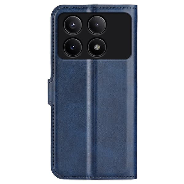 Hållbart konstläder Xiaomi Redmi K70E / Xiaomi Poco X6 Pro fodral med plånbok - Blå Blå