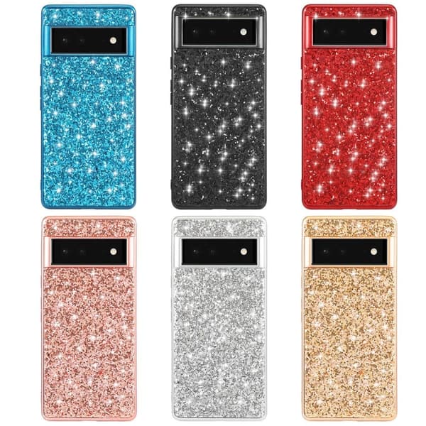 Glitter Google Pixel 6 Pro skal - Rosa Rosa