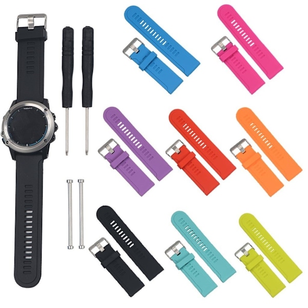 Garmin Fenix 3 silikonerem - Sort Black