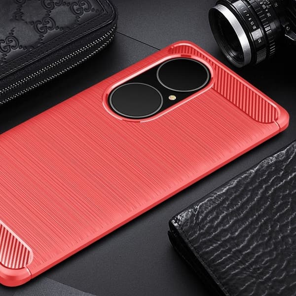 Carbon Flex Huawei P50 Pro kotelot - Punainen Red