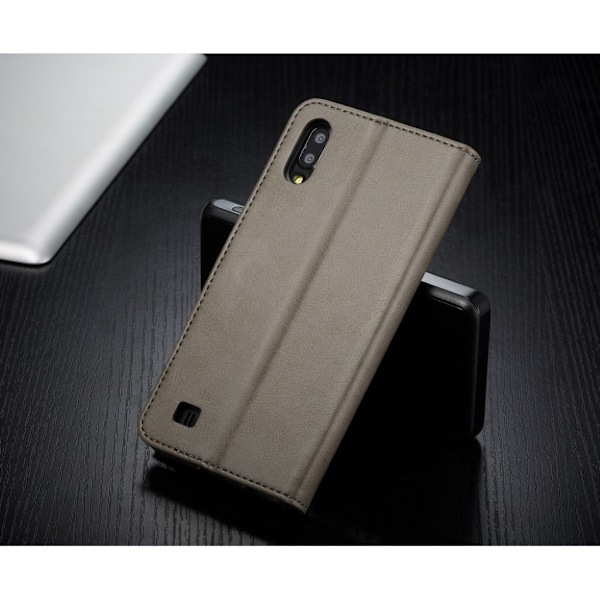 LC.Imeeke läder Samsung Galaxy A10 fodral - Silver/Grå Silvergrå
