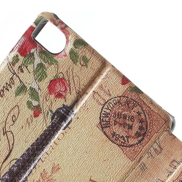 Moberg View Huawei Ascend P8 Lær Flip Case - Eiffel Tårn Multicolor