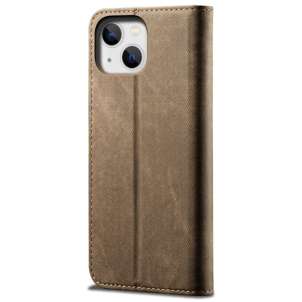 Jeans iPhone 14 flip etui - Brun Brown