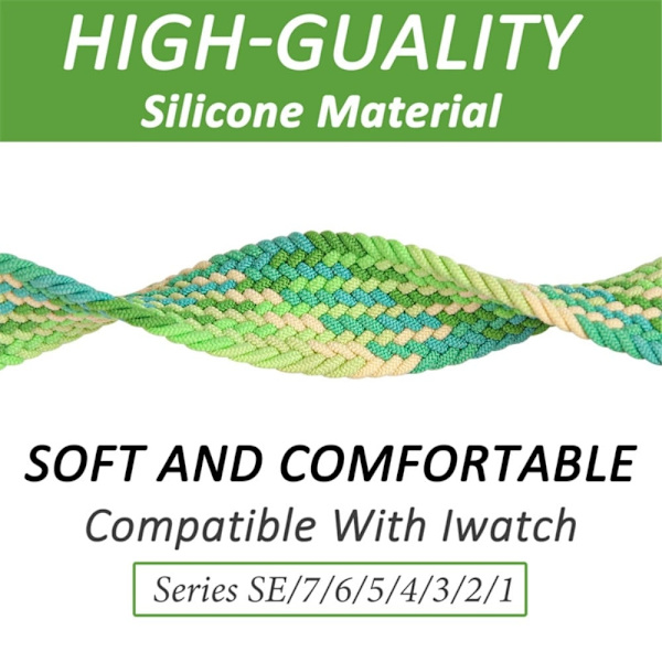 Apple Watch Series 8 (41mm) elastisk nylon-urrem - Gradient Grøn Størrelse: M Green