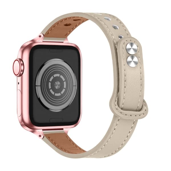 Urrem i ægte okselæder til Apple Watch Series 8 (41 mm) - Beige Beige