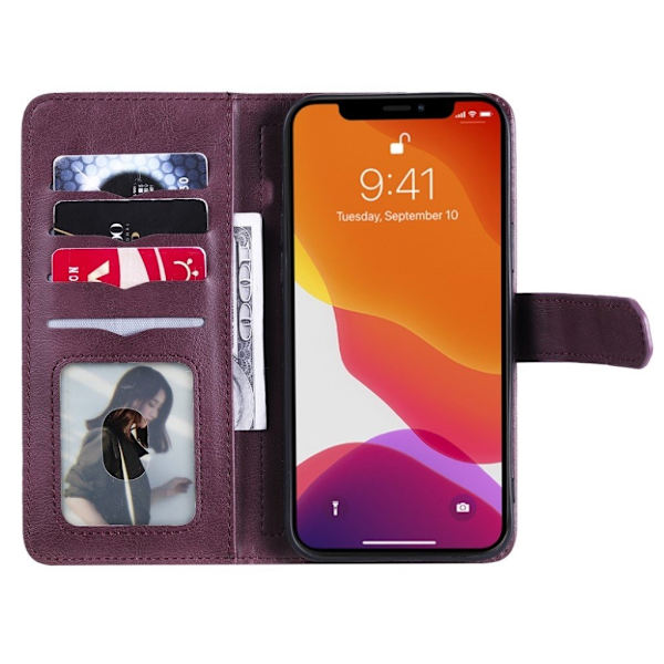 iPhone 13 Pro Max etui med pung & 10 kortpladser – Rød Red