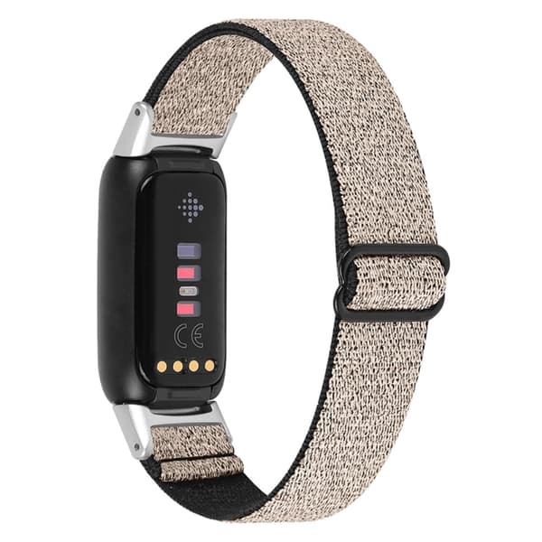 Fitbit Luxe klockarmband i elastisk nylon - Glitter Guld Guld