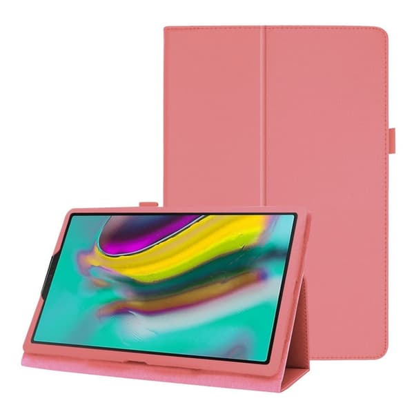 Samsung Galaxy Tab S5e litchi lædercover - pink Pink