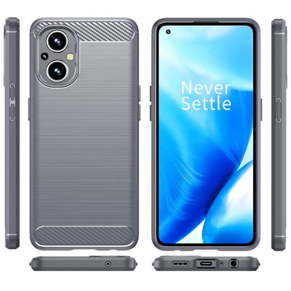 Carbon Flex Suojakotelo OnePlus Nord N20 5G - Harmaa Silver grey