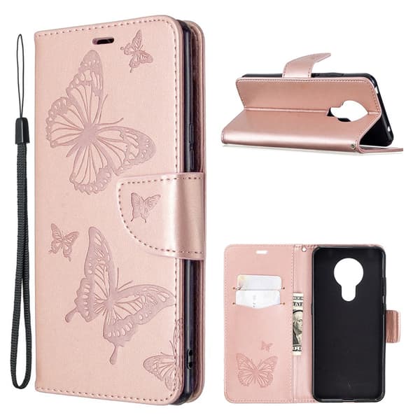 Butterfly Nokia 5.3 kotelot - Ruusukulta Pink