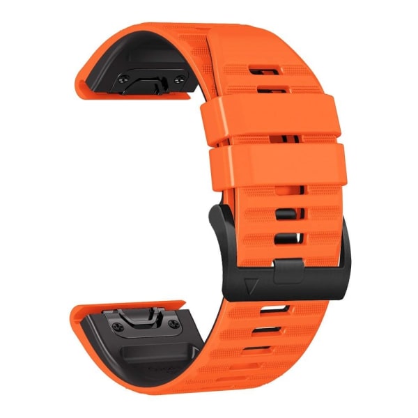 22mm Garmin ja Coros kellon kaksoissilikonikellohihna - Oranssi / Musta Orange