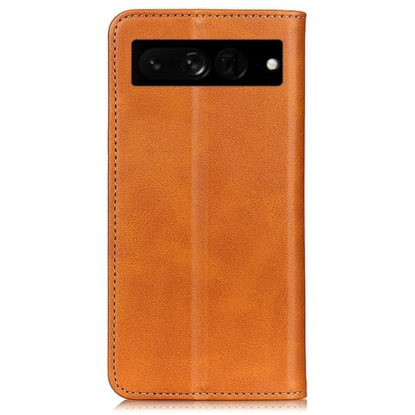 Flipveske i ekte skinn i lommebokstil for Google Pixel 7 Pro - Brun Brown