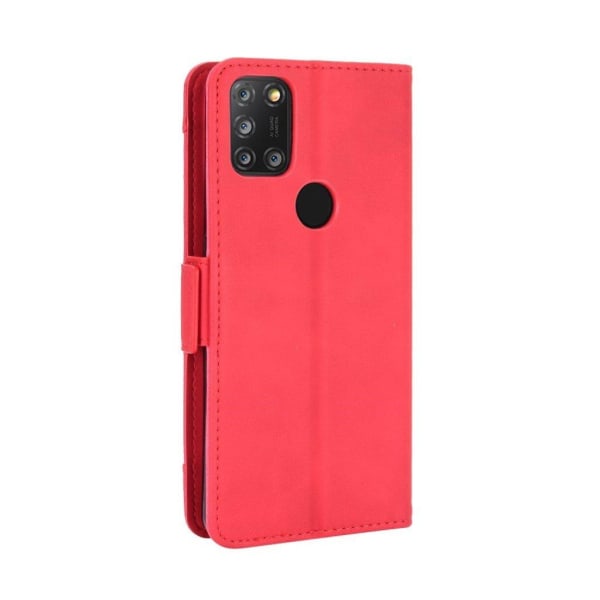 Stilfuldt Læder Etui med Pung til Alcatel 3x (2020) - Rød Red