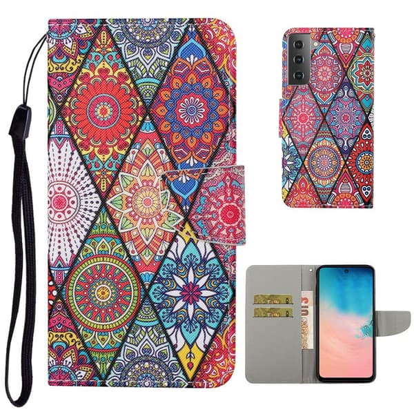 Wonderland Samsung Galaxy S21 Flippetui - Mandala Mønster Multicolor