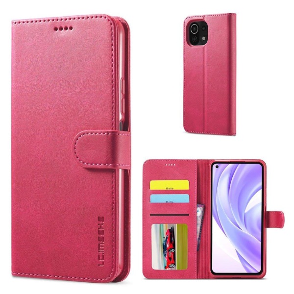 LC.Imeeke läder Xiaomi Mi 11 Lite 5G / Xiaomi Mi 11 Lite fodral - Rosa Rosa