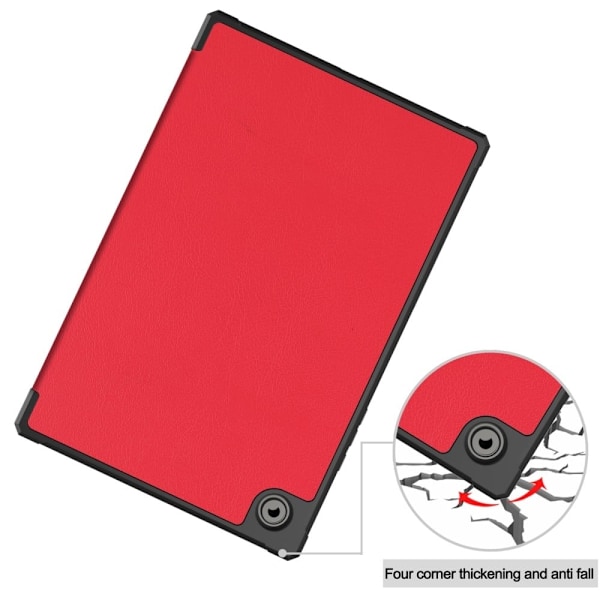 Samsung Galaxy Tab A8 10.5 (2021) tredubbelt PU-flipfodral i läder - Röd Röd