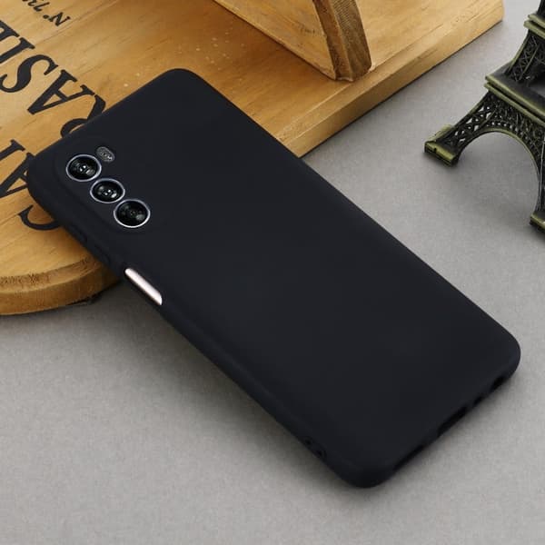 Matte Liquid Silikone Cover til Motorola Moto G62 5g - Sort Black