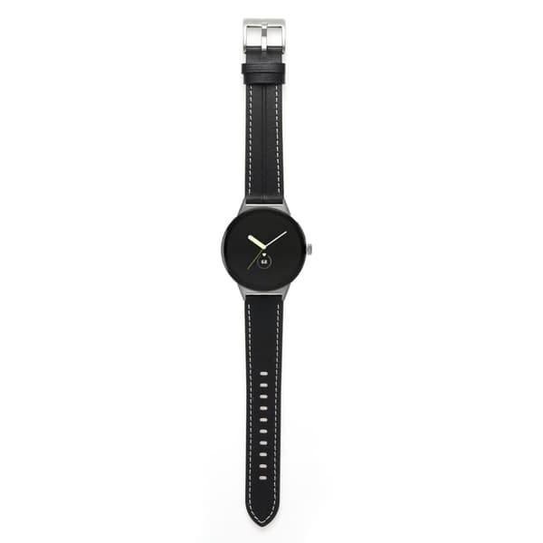 Aitoa nahkaa oleva ranneke Google Pixel Watch -kelloon - Musta Black