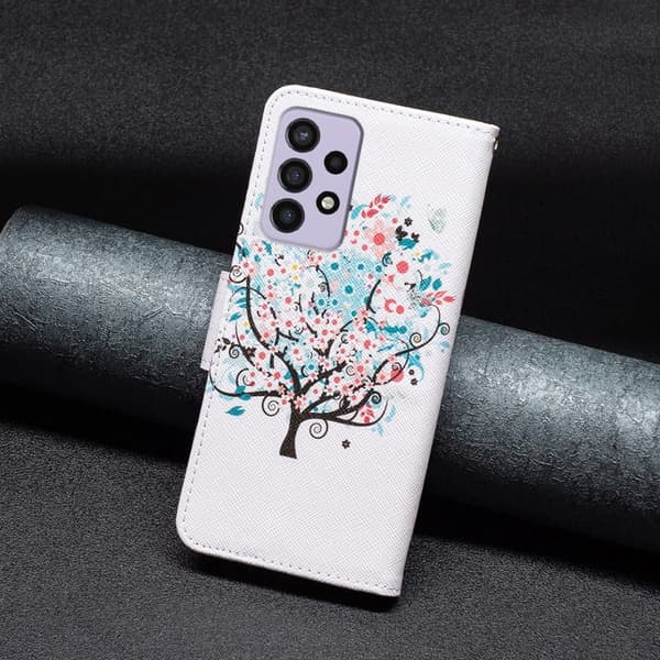 Wonderland Samsung Galaxy A73 Flip Etui - Blomst Træ Multicolor