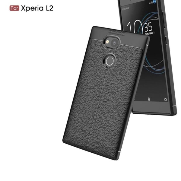 Sony Xperia L2 litsitekstuurinen suojakuori - Musta Black