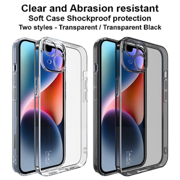 Imak UX-5 suojakuori iPhone 14:lle - Läpinäkyvä Musta Black