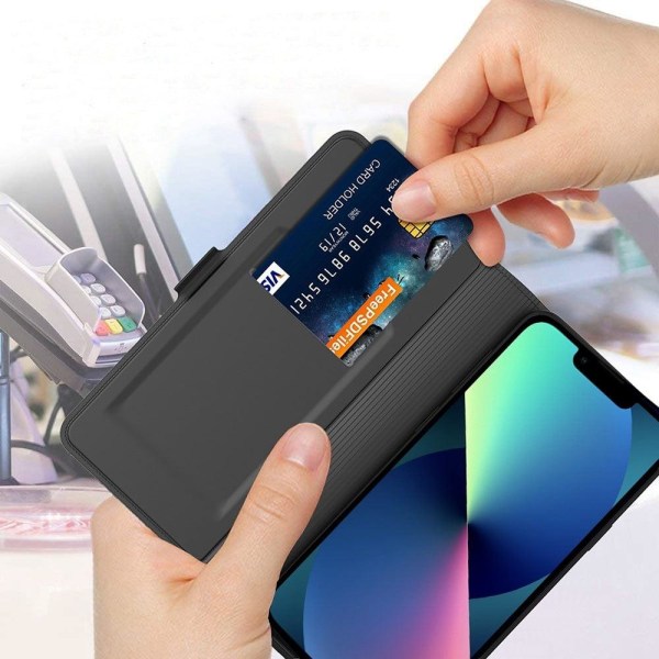 Sileä ja ohut premium-PU-nahkakotelo iPhone 12 / iPhone 12 Pro - Musta Black