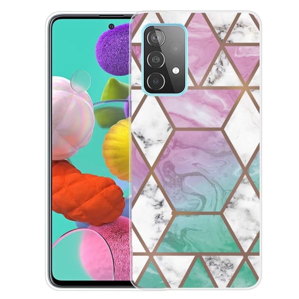 Deco Samsung Galaxy A73 Etui - Hvid Diamant i Farverig Baggrund Multicolor