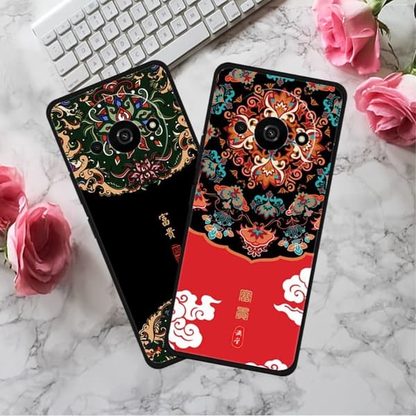 Imagine Xiaomi Redmi A3 / Xiaomi Poco C61 deksel - Blomster Blue