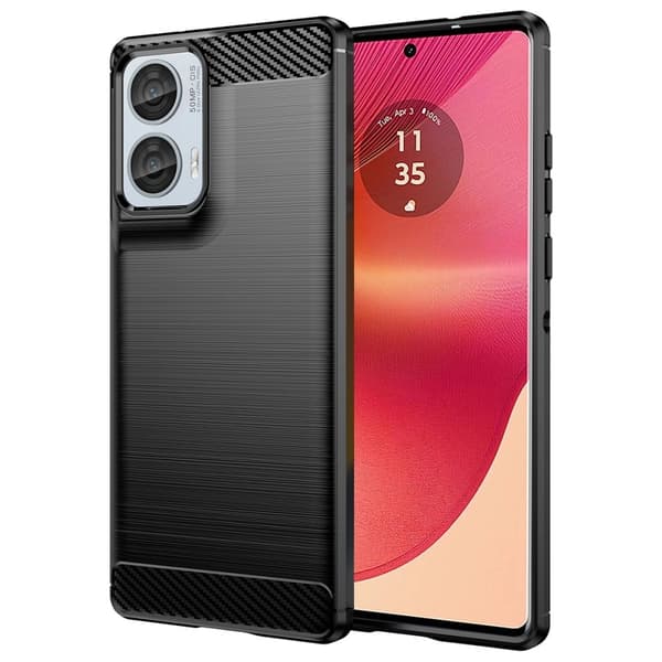 Carbon Flex Motorola Edge 50 Fusion kotelot - Musta Black