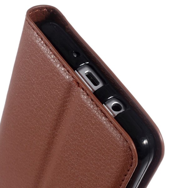 Mankell Samsung Galaxy J5 (2016) Litsi Pintainen Nahkakotelo - Ruskea Brown
