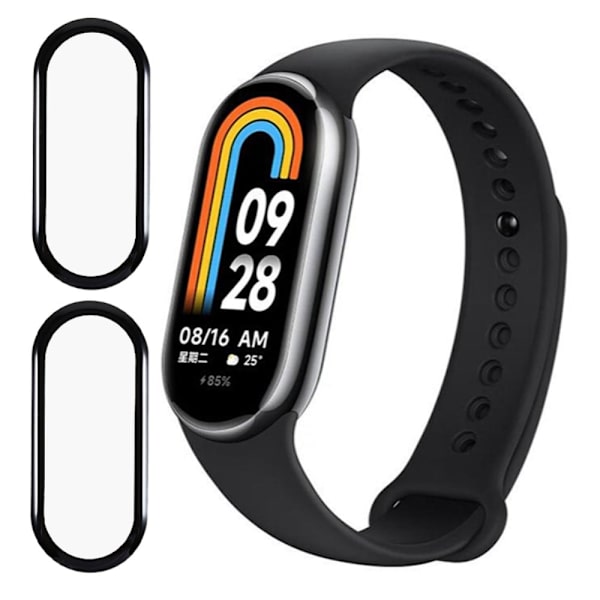 2Pcs Xiaomi Smart Band 8 curved HD screen protector Transparent