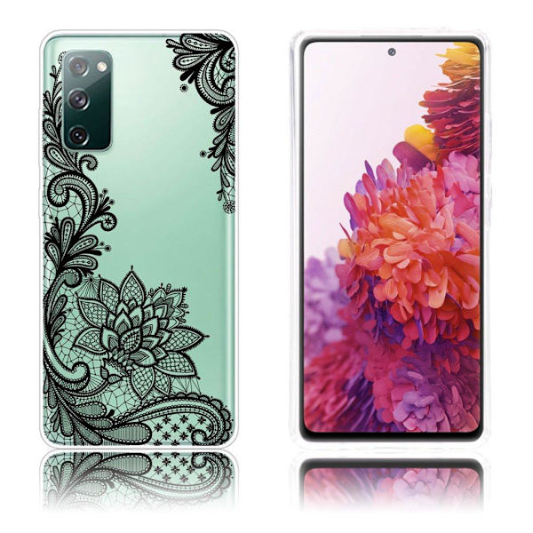 Deco Samsung Galaxy S20 FE 5G / Samsung Galaxy S20 FE kotelot - Pitsi Kukka Black