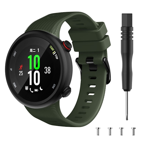 Garmin Forerunner 45 hållbart klockarmband i silikon - Militärgrön Grön