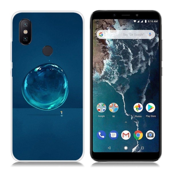 Xiaomi Mi A2 kuviollinen  suojakotelo - Vesi Pisara Blue