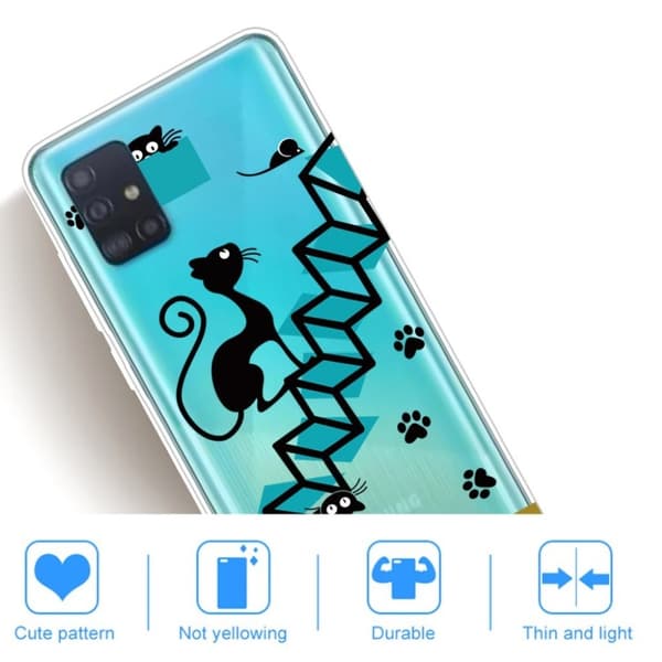Deco Samsung Galaxy A71 deksel - Svart Cat Black