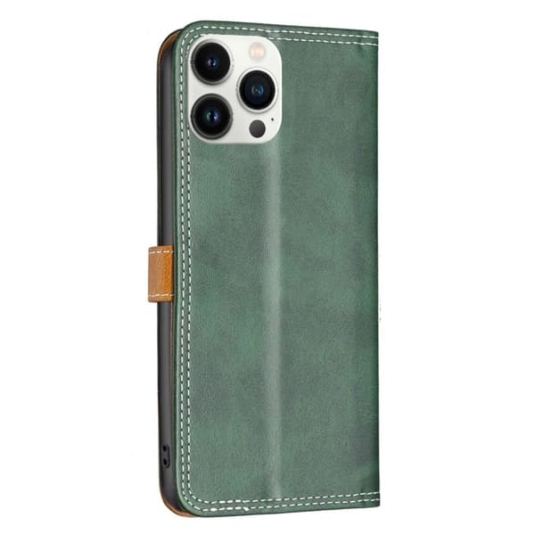BINFEN tofarget læretui for iPhone 13 Pro Max - Grønn Green