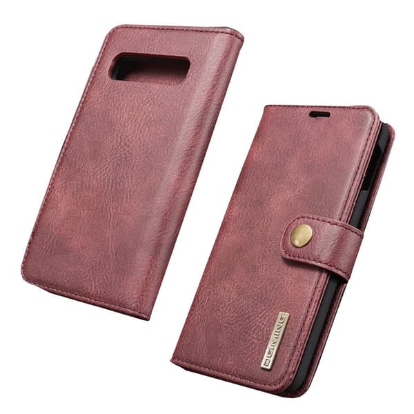 Dg.Ming Samsung Galaxy s10 2-I-1 Splittet Skinnetui - Rød Red