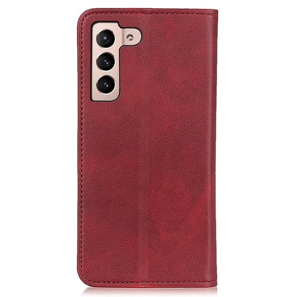Flip Etui med Pung i Ekte Lær til Samsung Galaxy S23 - Rød Red