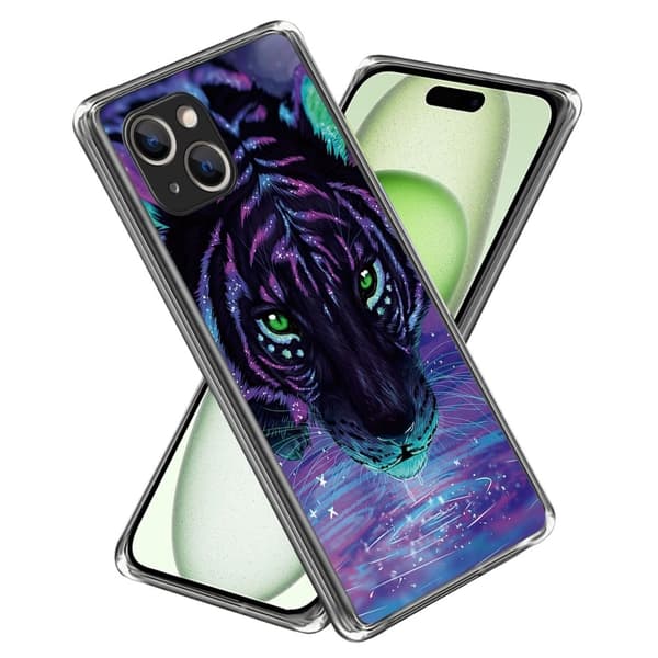 Deco iPhone 15 skal - Nattlig Tiger Lila