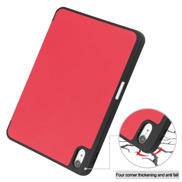 Tri-fold läderfodral för iPad 10.9 (2022) - Röd Röd